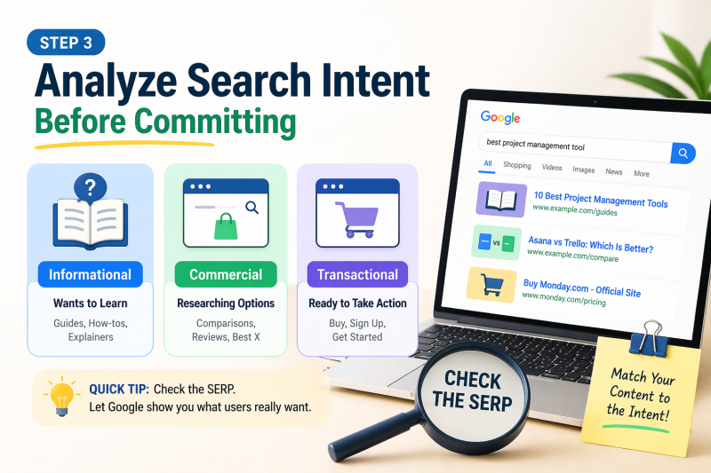 Step 3: Analyze Search Intent Before Committing